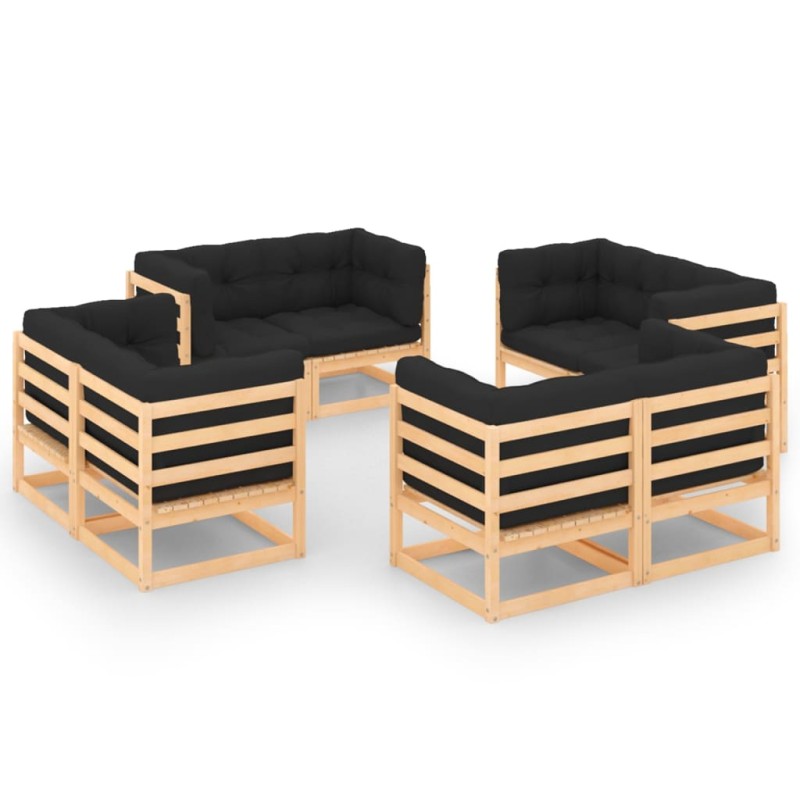 vidaXL 8-tlg. Garten-Lounge-Set mit Kissen Kiefer Massivholz vidaXL 8-tlg. Garten-Lounge-Set mit Kissen Kiefer Massivholz