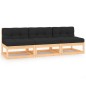 vidaXL 3-tlg. Garten-Lounge-Set mit Kissen Kiefer Massivholz vidaXL 3-tlg. Garten-Lounge-Set mit Kissen Kiefer Massivholz