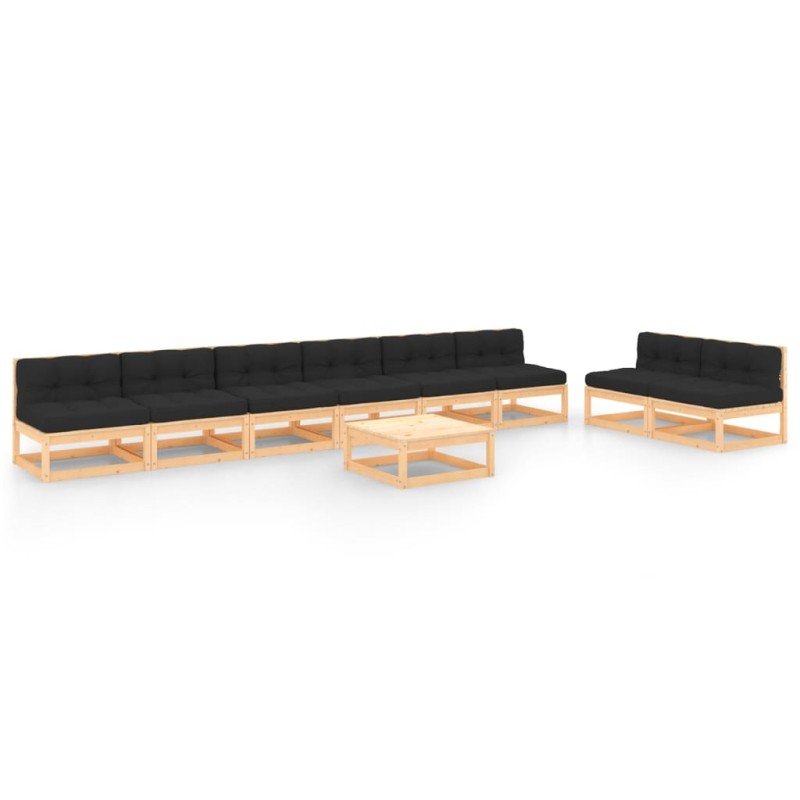 vidaXL 9-tlg. Garten-Lounge-Set mit Kissen Kiefer Massivholz vidaXL 9-tlg. Garten-Lounge-Set mit Kissen Kiefer Massivholz