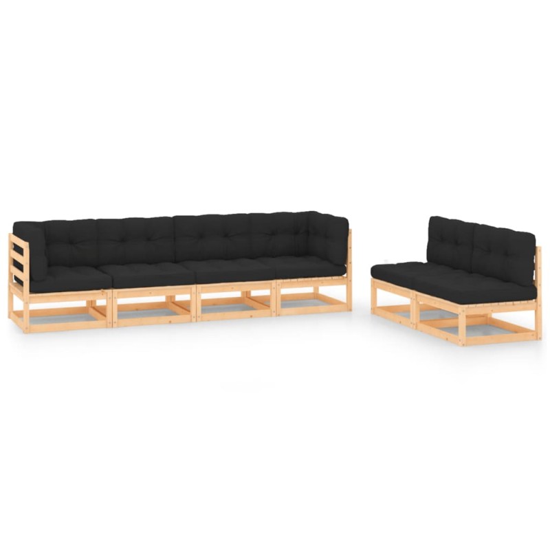 vidaXL 6-tlg. Garten-Lounge-Set mit Kissen Kiefer Massivholz vidaXL 6-tlg. Garten-Lounge-Set mit Kissen Kiefer Massivholz