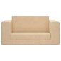 2-Sitzer Kindersofa mit Schlaffunktion Creme Weicher Plüsch 2-Sitzer Kindersofa mit Schlaffunktion Creme Weicher Plüsch