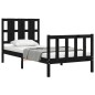 vidaXL Massivholzbett mit Kopfteil Schwarz 90x190 cm vidaXL Massivholzbett mit Kopfteil Schwarz 90x190 cm