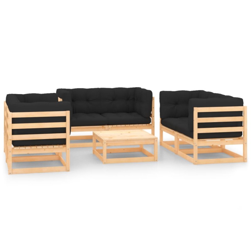 vidaXL 7-tlg. Garten-Lounge-Set mit Kissen Massivholz Kiefer vidaXL 7-tlg. Garten-Lounge-Set mit Kissen Massivholz Kiefer