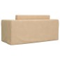 2-Sitzer Kindersofa mit Schlaffunktion Creme Weicher Plüsch 2-Sitzer Kindersofa mit Schlaffunktion Creme Weicher Plüsch