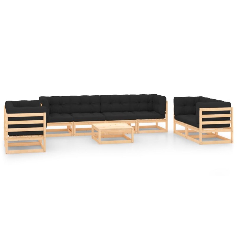 vidaXL 9-tlg. Garten-Lounge-Set mit Kissen Massivholz Kiefer vidaXL 9-tlg. Garten-Lounge-Set mit Kissen Massivholz Kiefer