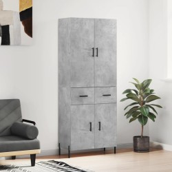 Highboard Betongrau 69,5x34x180 cm Holzwerkstoff