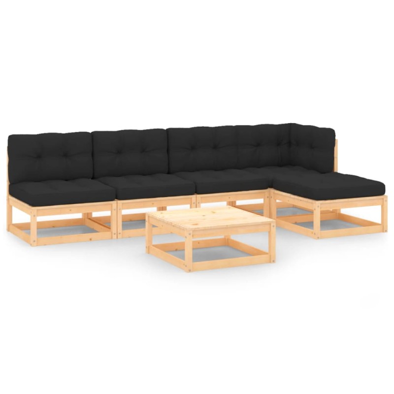 vidaXL 6-tlg. Garten-Lounge-Set mit Kissen Kiefer Massivholz vidaXL 6-tlg. Garten-Lounge-Set mit Kissen Kiefer Massivholz