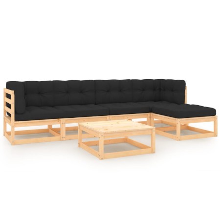 vidaXL 6-tlg. Garten-Lounge-Set mit Kissen Massivholz Kiefer