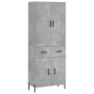Highboard Betongrau 69,5x34x180 cm Holzwerkstoff Highboard Betongrau 69,5x34x180 cm Holzwerkstoff