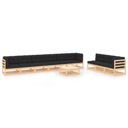 vidaXL 10-tlg. Garten-Lounge-Set mit Kissen Massivholz Kiefer