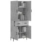 Highboard Betongrau 69,5x34x180 cm Holzwerkstoff Highboard Betongrau 69,5x34x180 cm Holzwerkstoff