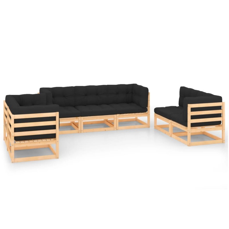 vidaXL 7-tlg. Garten-Lounge-Set mit Kissen Kiefer Massivholz vidaXL 7-tlg. Garten-Lounge-Set mit Kissen Kiefer Massivholz