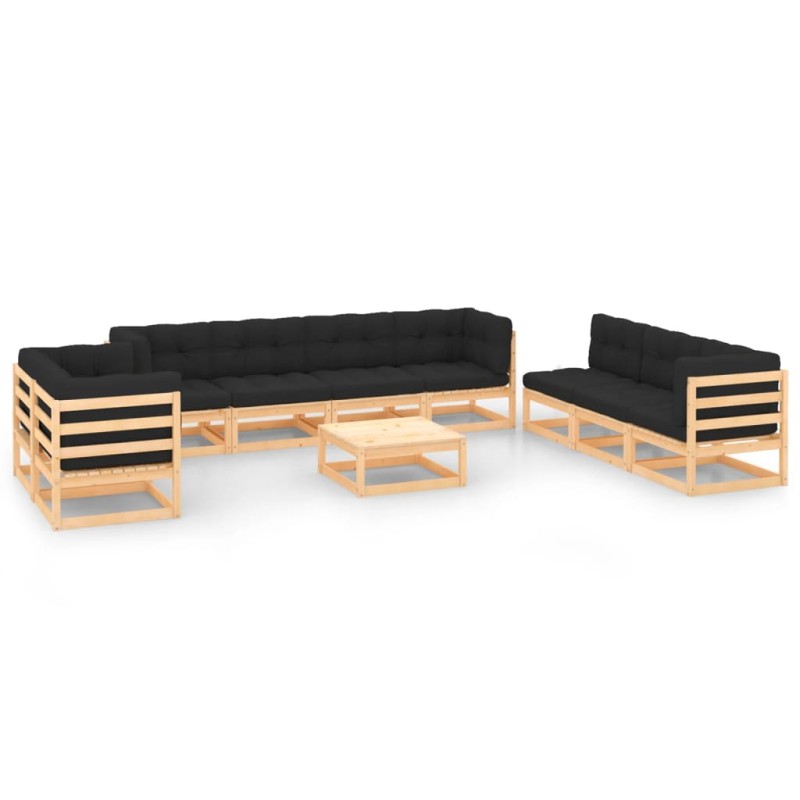 vidaXL 10-tlg. Garten-Lounge-Set mit Kissen Kiefer Massivholz vidaXL 10-tlg. Garten-Lounge-Set mit Kissen Kiefer Massivholz