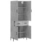 Highboard Betongrau 69,5x34x180 cm Holzwerkstoff Highboard Betongrau 69,5x34x180 cm Holzwerkstoff