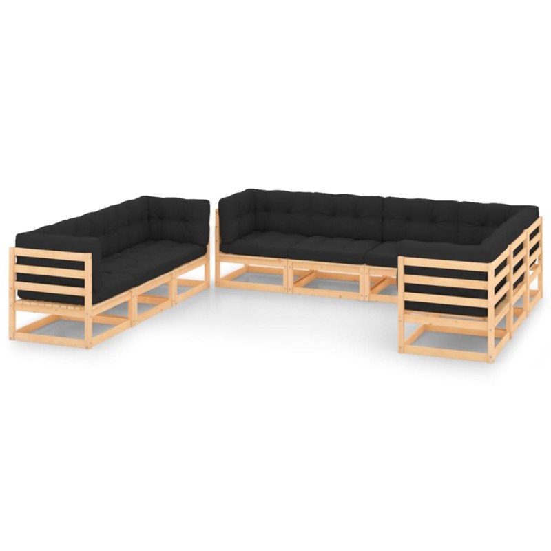 vidaXL 9-tlg. Garten-Lounge-Set mit Kissen Massivholz Kiefer vidaXL 9-tlg. Garten-Lounge-Set mit Kissen Massivholz Kiefer