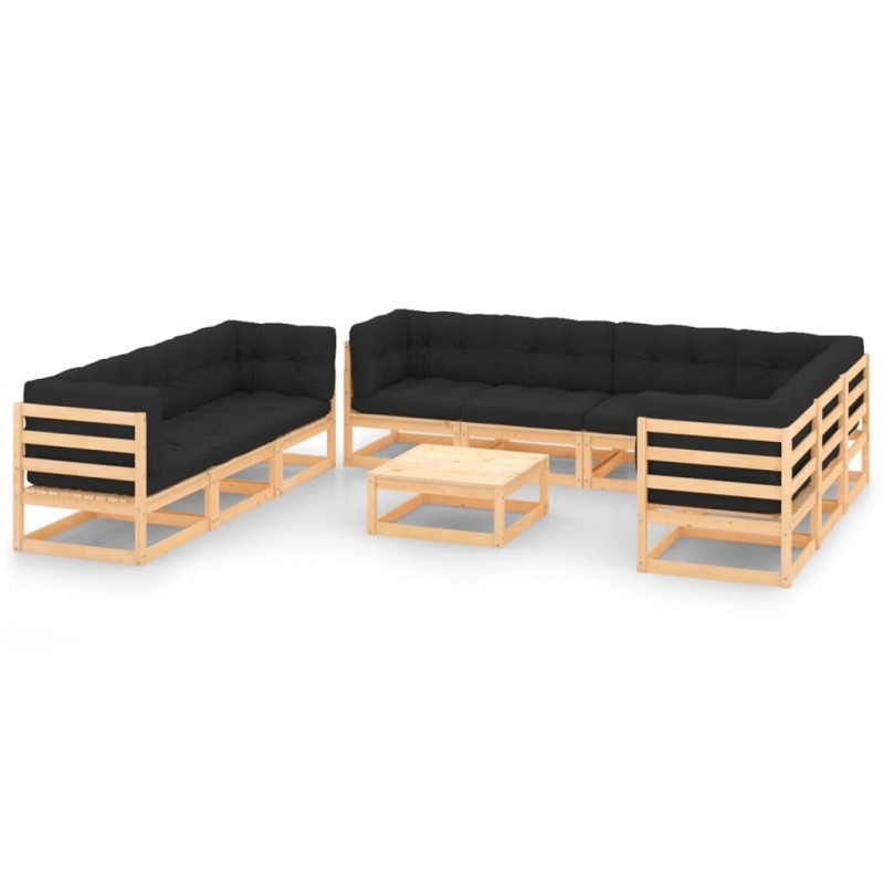vidaXL 10-tlg. Garten-Lounge-Set mit Kissen Kiefer Massivholz vidaXL 10-tlg. Garten-Lounge-Set mit Kissen Kiefer Massivholz
