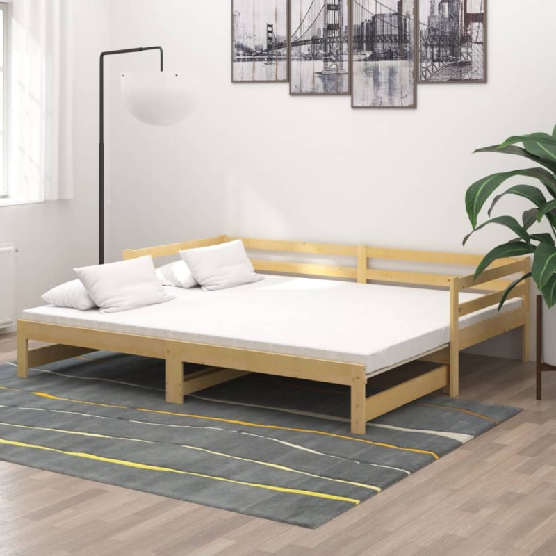 vidaXL Ausziehbares Tagesbett 2x(90x200) cm Massivholz Kiefer vidaXL Ausziehbares Tagesbett 2x(90x200) cm Massivholz Kiefer