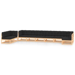 vidaXL 9-tlg. Garten-Lounge-Set mit Kissen Massivholz Kiefer
