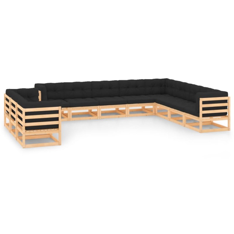 vidaXL 11-tlg. Garten-Lounge-Set mit Kissen Massivholz Kiefer vidaXL 11-tlg. Garten-Lounge-Set mit Kissen Massivholz Kiefer