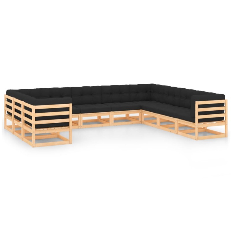 vidaXL 10-tlg. Garten-Lounge-Set mit Kissen Massivholz Kiefer vidaXL 10-tlg. Garten-Lounge-Set mit Kissen Massivholz Kiefer