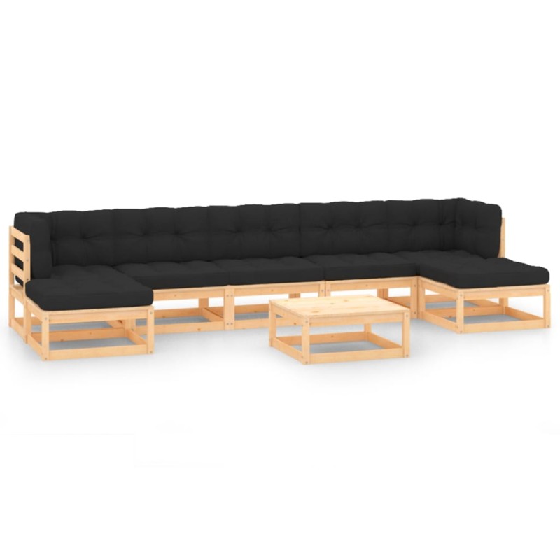 vidaXL 8-tlg. Garten-Lounge-Set mit Kissen Massivholz Kiefer vidaXL 8-tlg. Garten-Lounge-Set mit Kissen Massivholz Kiefer