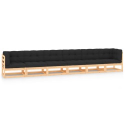 vidaXL 6-tlg. Garten-Lounge-Set mit Kissen Massivholz Kiefer
