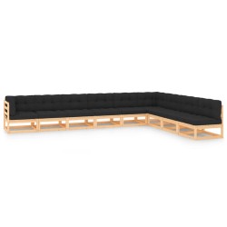vidaXL 9-tlg. Garten-Lounge-Set mit Kissen Massivholz Kiefer