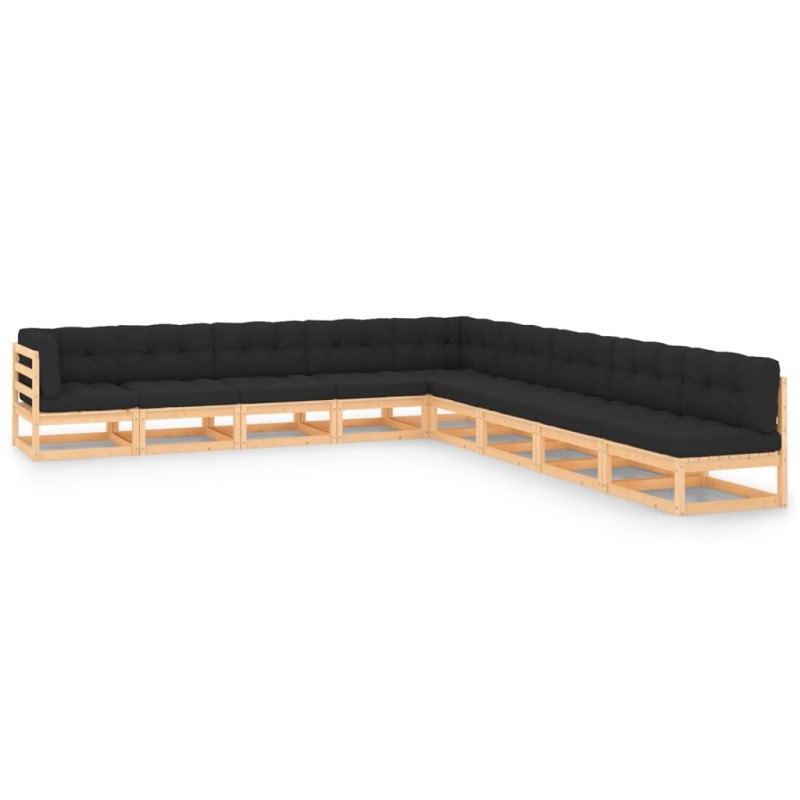 vidaXL 9-tlg. Garten-Lounge-Set mit Kissen Massivholz Kiefer vidaXL 9-tlg. Garten-Lounge-Set mit Kissen Massivholz Kiefer