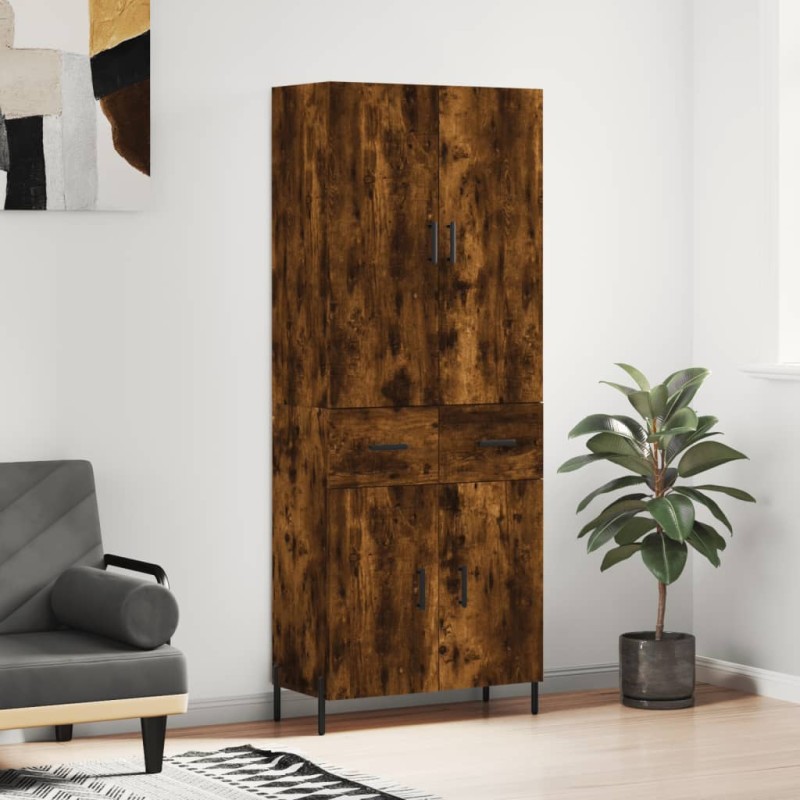Highboard Räuchereiche 69,5x34x180 cm Holzwerkstoff Highboard Räuchereiche 69,5x34x180 cm Holzwerkstoff