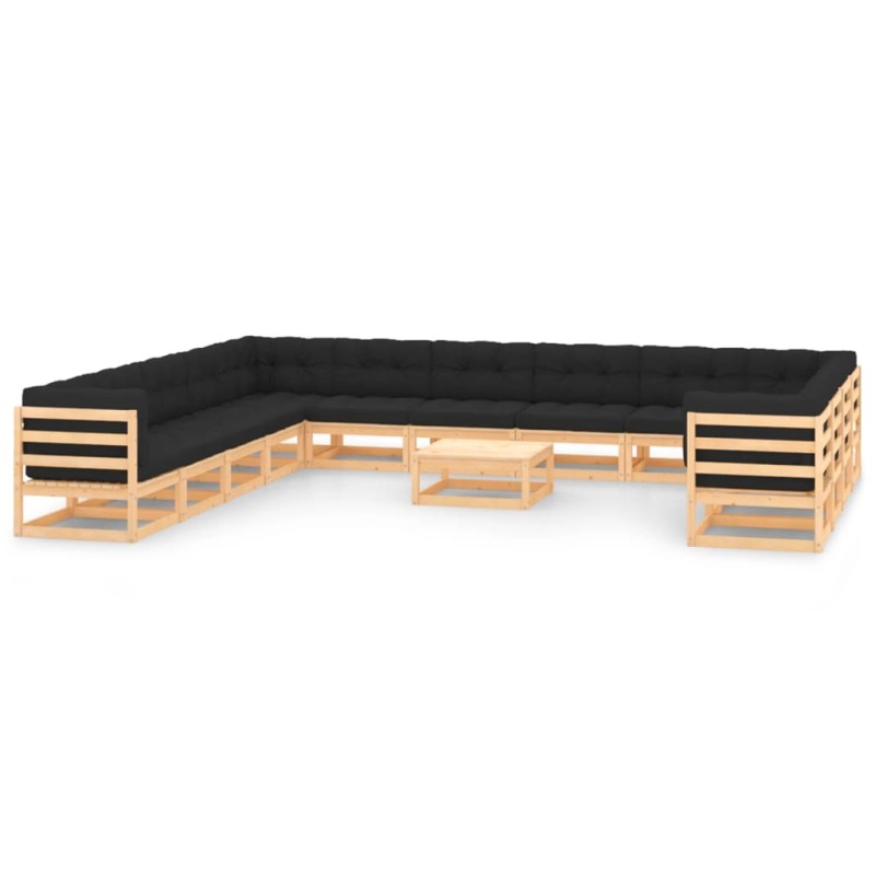 vidaXL 14-tlg. Garten-Lounge-Set mit Kissen Massivholz Kiefer vidaXL 14-tlg. Garten-Lounge-Set mit Kissen Massivholz Kiefer