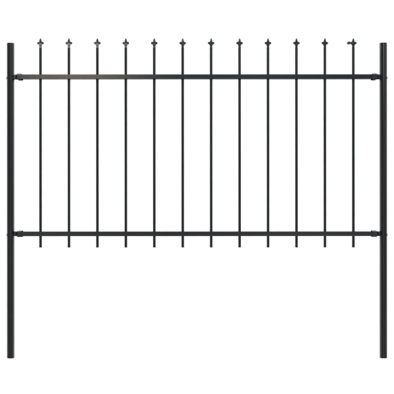 vidaXL Gartenzaun mit Speerspitzen Stahl 1,7 x 1 m Schwarz vidaXL Gartenzaun mit Speerspitzen Stahl 1,7 x 1 m Schwarz