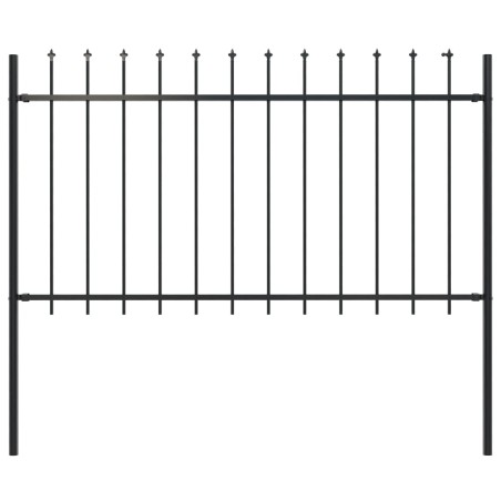 vidaXL Gartenzaun mit Speerspitzen Stahl 1,7 x 1 m Schwarz