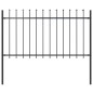 vidaXL Gartenzaun mit Speerspitzen Stahl 1,7 x 1 m Schwarz vidaXL Gartenzaun mit Speerspitzen Stahl 1,7 x 1 m Schwarz