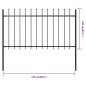 vidaXL Gartenzaun mit Speerspitzen Stahl 1,7 x 1 m Schwarz vidaXL Gartenzaun mit Speerspitzen Stahl 1,7 x 1 m Schwarz