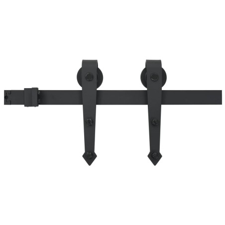 vidaXL Schiebetürbeschlag-Set 200 cm Stahl Schwarz  