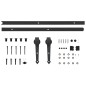 vidaXL Schiebetürbeschlag-Set 200 cm Stahl Schwarz vidaXL Schiebetürbeschlag-Set 200 cm Stahl Schwarz