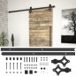 vidaXL Schiebetürbeschlag-Set SKIEN 200 cm Stahl Schwarz vidaXL Schiebetürbeschlag-Set SKIEN 200 cm Stahl Schwarz