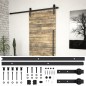 vidaXL Schiebetürbeschlag-Set 183 cm Stahl Schwarz vidaXL Schiebetürbeschlag-Set 183 cm Stahl Schwarz