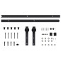 vidaXL Schiebetürbeschlag-Set 183 cm Stahl Schwarz vidaXL Schiebetürbeschlag-Set 183 cm Stahl Schwarz