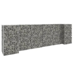 vidaXL H-förmiger Gabionen-Pflanzkorb Stahldraht 260x40x80 cm  