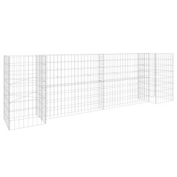 vidaXL H-förmiger Gabionen-Pflanzkorb Stahldraht 260x40x80 cm  