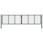 vidaXL Mesh-Gartentor Verzinkter Stahl 400 x 125 cm Grau vidaXL Mesh-Gartentor Verzinkter Stahl 400 x 125 cm Grau