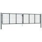 vidaXL Mesh-Gartentor Verzinkter Stahl 400 x 125 cm Grau vidaXL Mesh-Gartentor Verzinkter Stahl 400 x 125 cm Grau