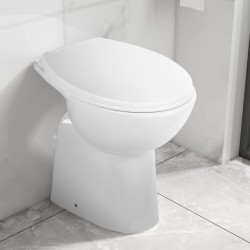 vidaXL Hohe Spülrandlose Toilette Soft-Close 7 cm Höher Keramik Weiß 