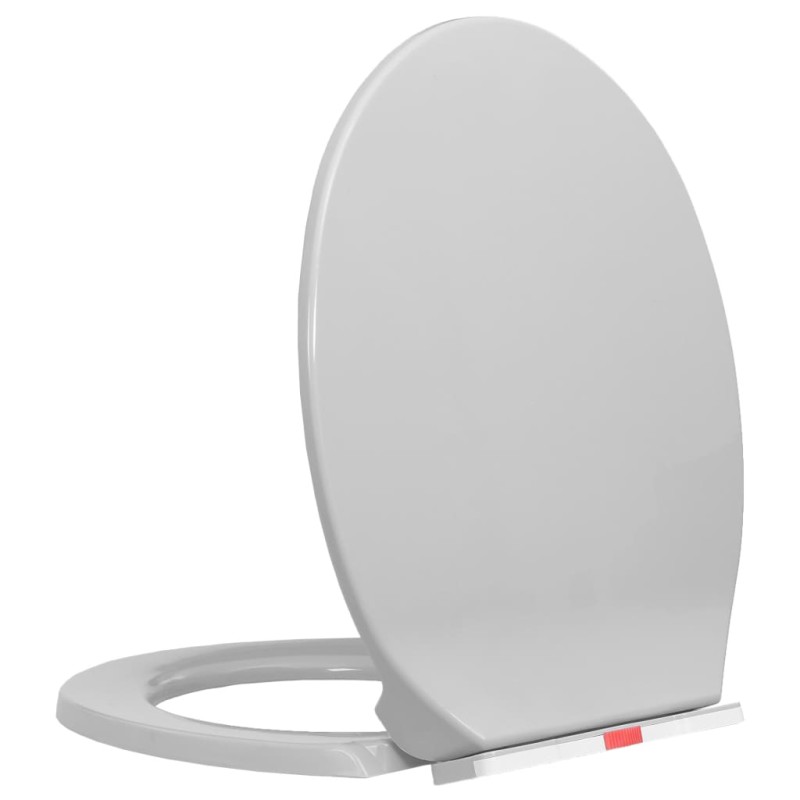 vidaXL Toilettensitz mit Absenkautomatik Quick-Release Hellgrau Oval vidaXL Toilettensitz mit Absenkautomatik Quick-Release Hellgrau Oval