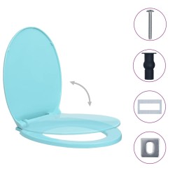 vidaXL Toilettensitz mit Absenkautomatik Quick-Release Grün Oval