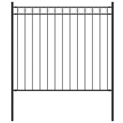 vidaXL Gartenzaun Stahl 1,7x0,8 m Schwarz