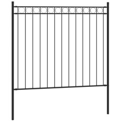 vidaXL Gartenzaun Stahl 1,7x0,8 m Schwarz