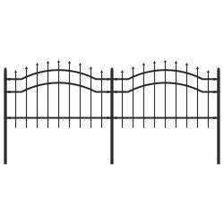 vidaXL Gartenzaun mit Speerspitzen Schwarz 115 cm Stahl