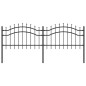 vidaXL Gartenzaun mit Speerspitzen Schwarz 115 cm Stahl vidaXL Gartenzaun mit Speerspitzen Schwarz 115 cm Stahl